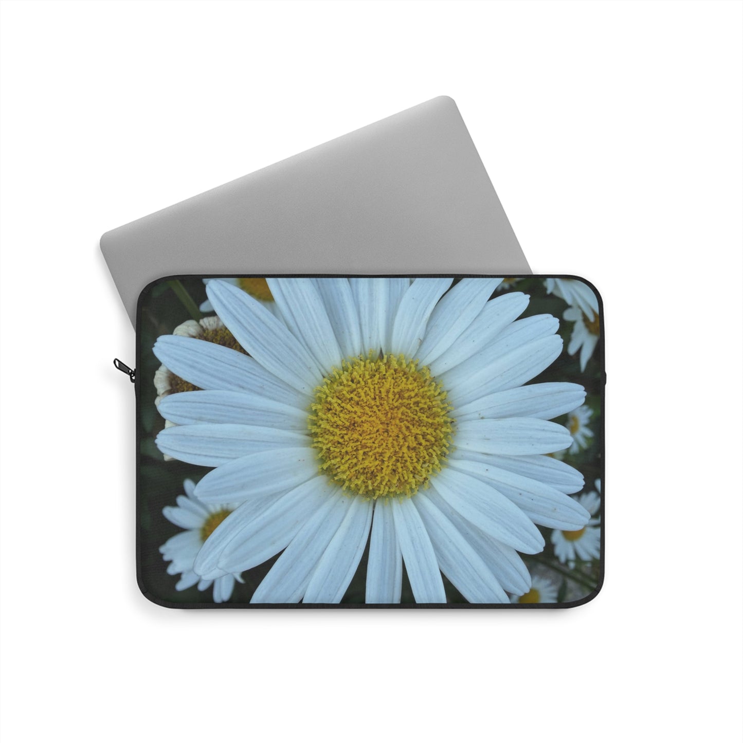 Daisy Bloom Laptop Sleeve — Vibrant White Flower Protective Case